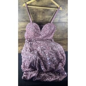 Faeriesty 1XL long Pink Zip Up Sparkley Formal Dress Fast And Reliable Shipping